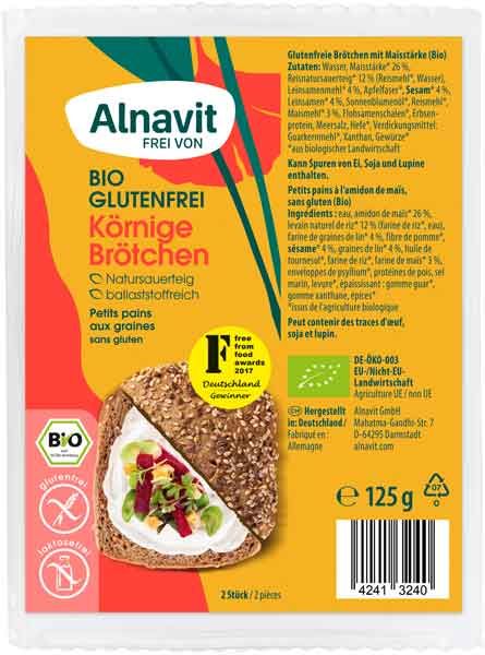 Alnavit Bio Körnige Brötchen glutenfrei