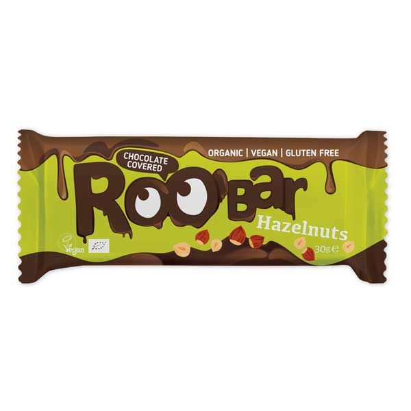 Roo'bar Riegel Haselnuss mit Schokoüberzug bio 30g