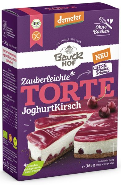 Bauckhof Tortenmischung Joghurt-Kirsch-Torte glutenfrei