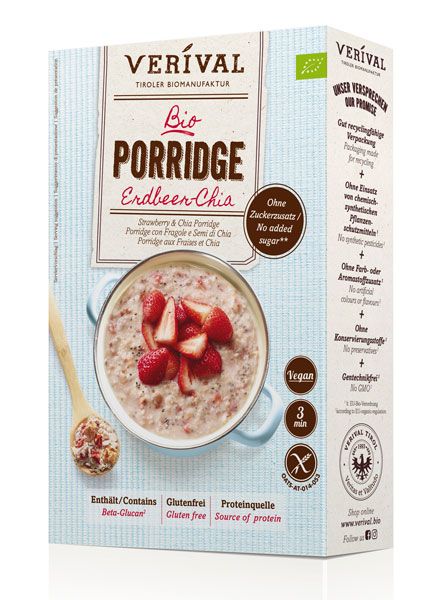 Verival Porridge Erdbeer-Chia bio 350g
