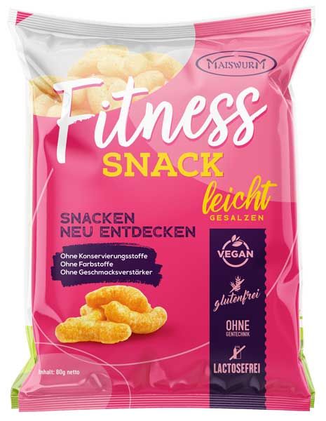 Maiswurm Fitness Snack leicht gesalzen glutenfrei