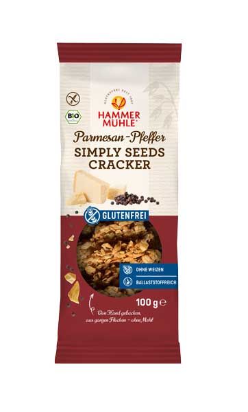 Hammermühle Simply Seeds Cracker Parmesan-Pfeffer bio 100g