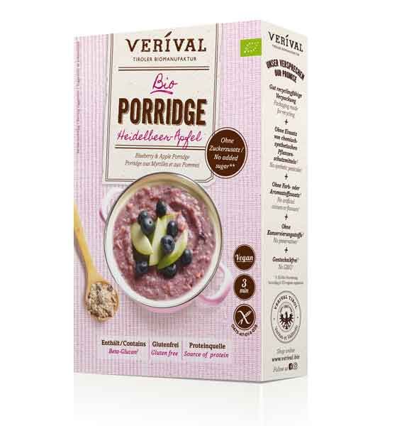 Verival Porridge Heidelbeer-Apfel bio 350g