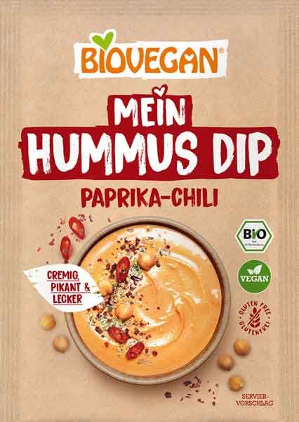 Biovegan Mein Hummus Dip Paprika-Chili glutenfrei (front)