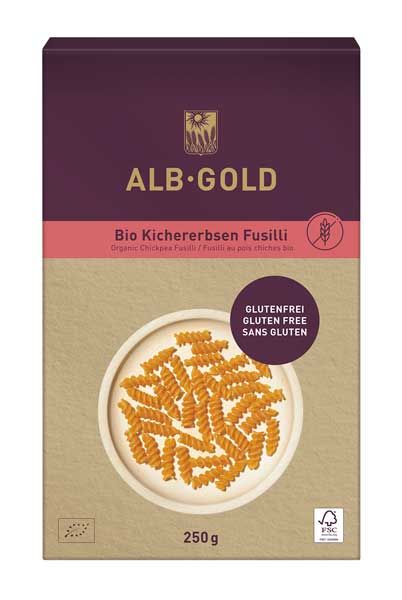 Alb-Gold Kichererbsen Fusilli bio glutenfrei