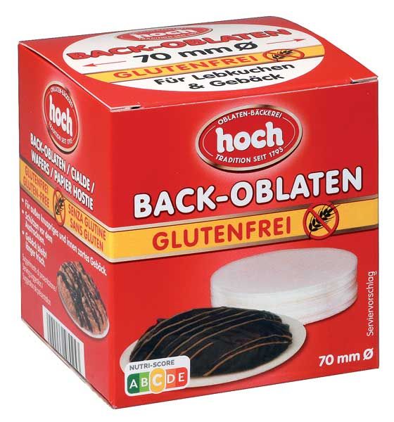 Hoch Back-Oblaten 70mm glutenfrei