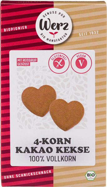 Werz 4-Korn Kakao Keks glutenfrei