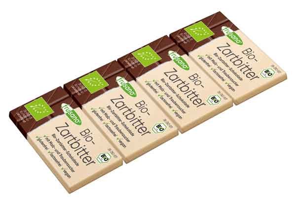 Frusano Bio-Zartbitter-Schokolade Minis fructosefrei