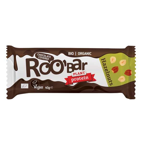 Roo'bar Riegel Protein Haselnuss mit Schokoüberzug bio 40g