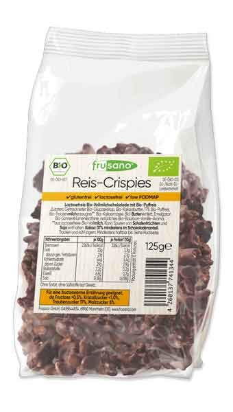 Frusano Reis-Crispies - Vollmilchschokolade mit Puffreis fructosefrei