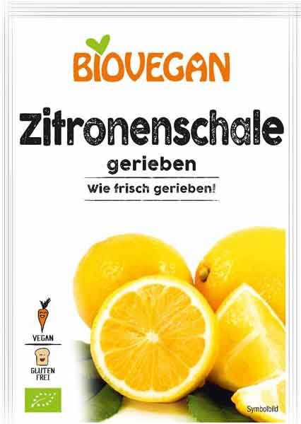 Biovegan Zitronenschale gerieben glutenfrei