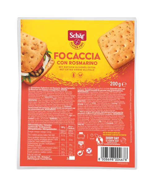 Schär Focaccia Rosmarin glutenfrei