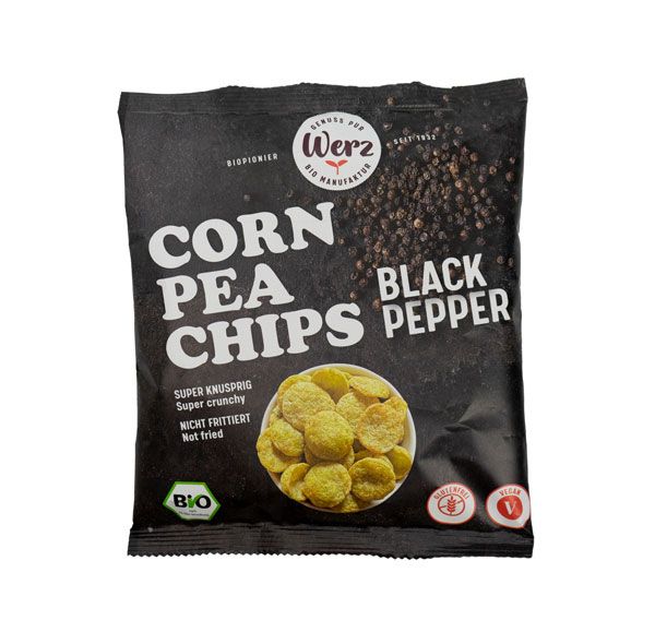 Werz Corn Pea Chips Black Pepper bio 70g