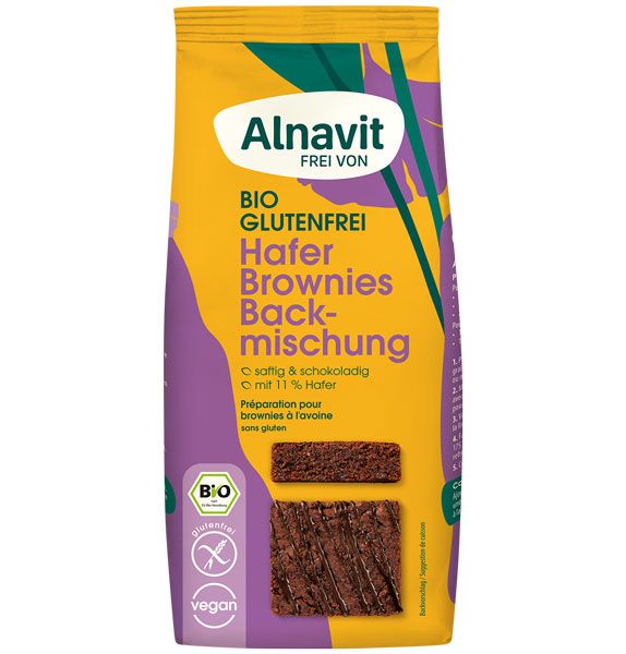 Alnavit Hafer Brownies Backmischung bio glutenfrei