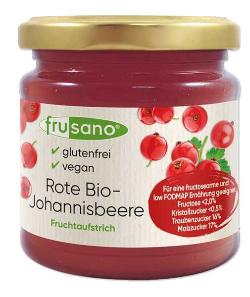Frusano Fruchtaufstrich Rote Bio-Johannisbeere fructosearm