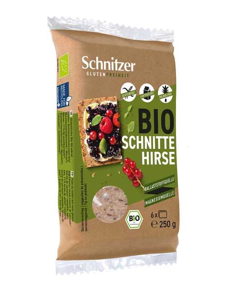 Schnitzer Hirsebrot geschnitten, glutenfrei