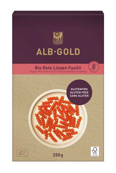 Alb-Gold Rote Linsen Fusilli glutenfrei