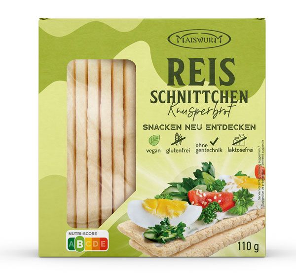 Maiswurm Knusperbrot Reis-Schnitten glutenfrei