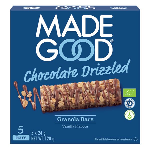 MadeGood Chocolate Drizzled Vanilla Granola Bars bio 120g