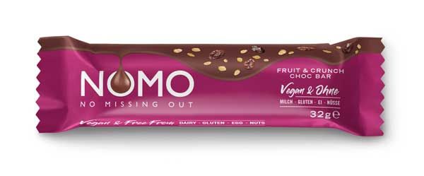 NOMO Veganer Schokoriegel Fruit & Crunch 32g