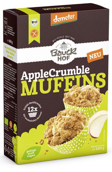 Bauckhof Backmischung Apple Crumble Muffins glutenfrei