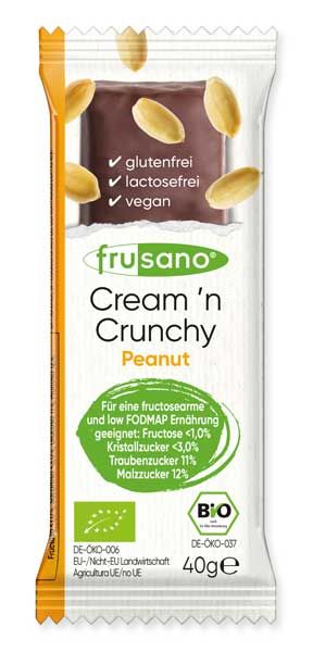 Frusano Cream 'n Crunchy Peanut Riegel bio 40g